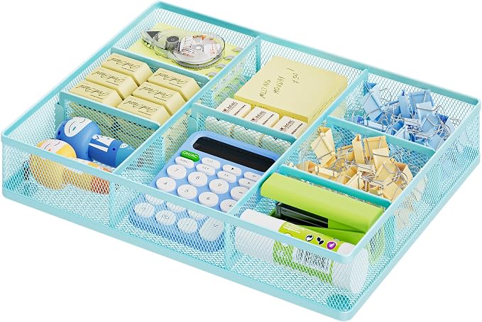 Marbrasse Desk Drawer Organizer, Metal Mesh Drawer Organizer Tray by Marbrasse