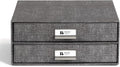 Bigso Birger 2-Drawer Canvas Fiberboard Easy Pull Handle Box by Bigso