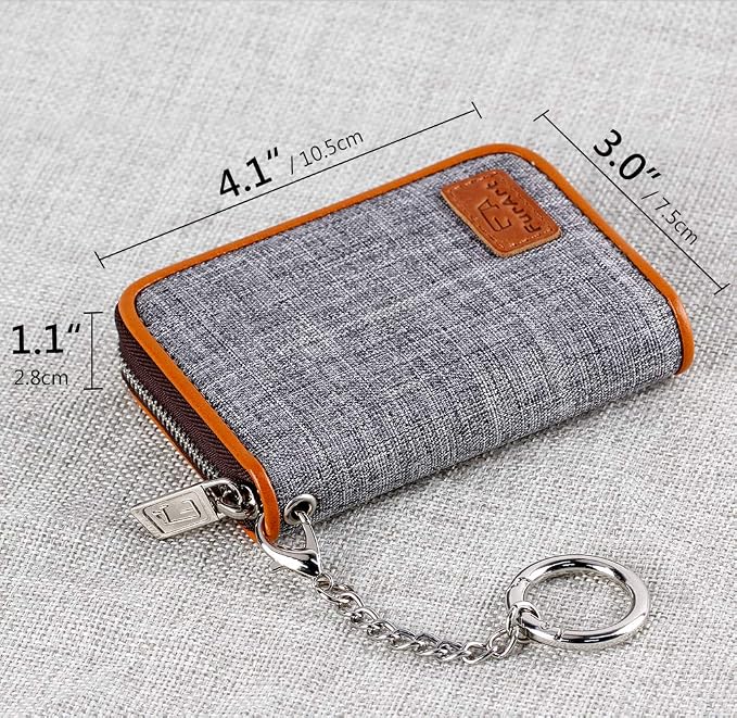 FurArt Zipper Wallet Women, RFID Blocking Credit Card Wallet, Business Card - Image 3