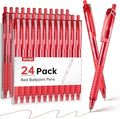 Sooez 24 Pack Bulk Pens Ballpoint, Retractable Red Ink Pens, Smooth Writing Pens by Sooez