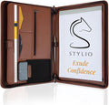 STYLIO Zipper Padfolio Portfolio Binder Organizer | Faux Leather Portfolio by Stylio