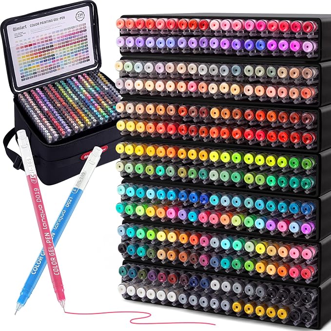 Gel Pens For Coloring, 252 Pack Colored Pens for Black Paper & White Paper by Joyask