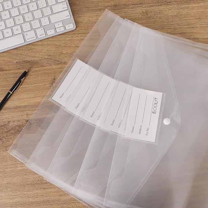 EOOUT 30pcs Plastic Envelopes, Document Folders Letter Size A4 Size File - Image 5