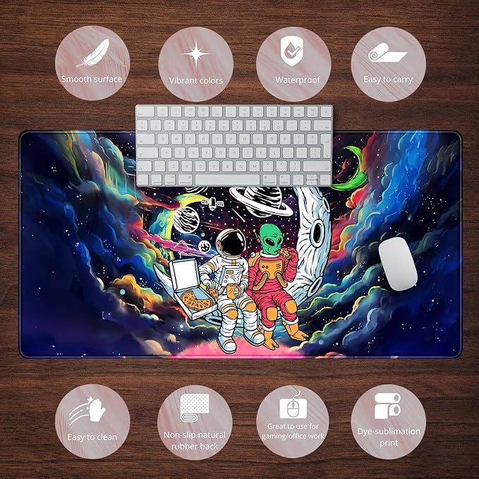 Funny Space Mouse Pad Desk Mat Astronaut Alien Large Gaming Mouse Pads Anime - Image 6