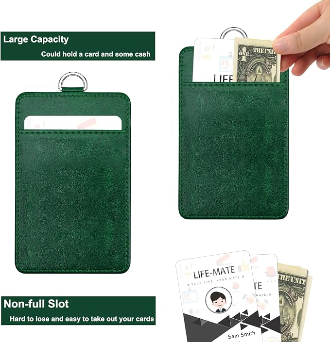 Life-Mate ID Badge Holder with 1 Clear ID Window, 1 Credit Card Slot and PU - Image 4