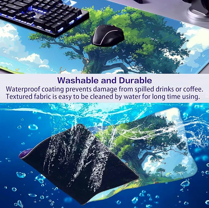 Large Green Plant Outdoor Landscape Office Desk Pad, Computer Mouse Pad | Large - Image 6