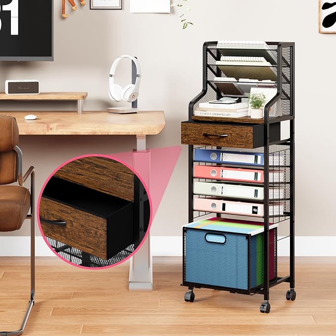 SWTYMIKI 10-Tier Rolling File Cart - Image 4