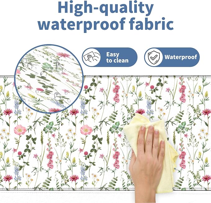 White Kawaii Flower Mouse Pad Large Desk Mat Extended Keyboard Mouse Pad Cute - Image 3