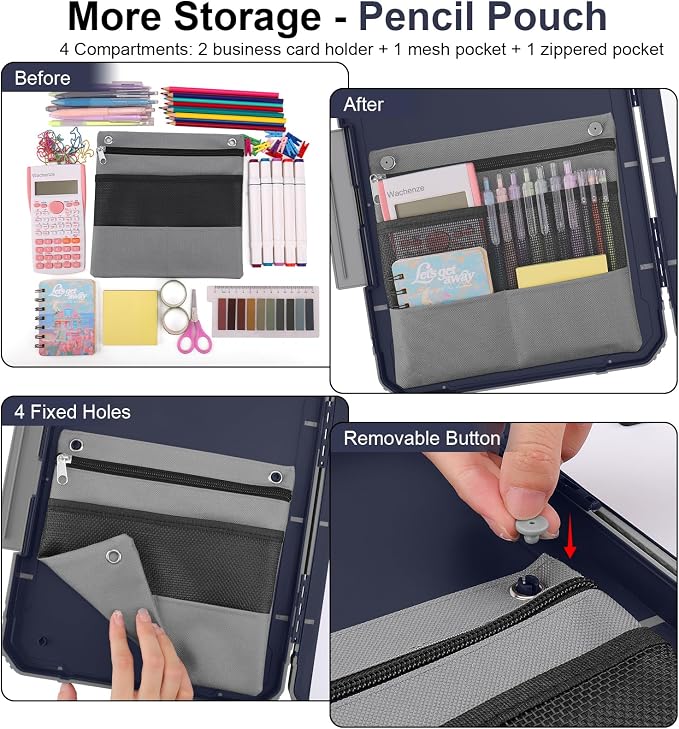 Thicker Clipboard with Storage, Internal Pen Pouch Included, A4 / Letter Size - Image 3
