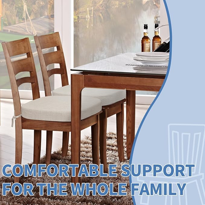 BUYUE Thickened 2.5" Dining Chair Cushions Set of 6, U-Shape High Density Foam - Image 2