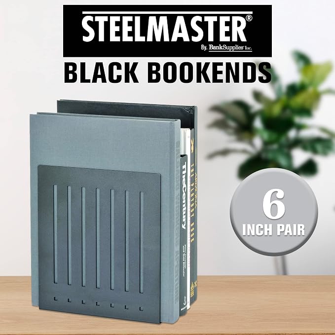 STEELMASTER by BankSupplies 6-Inch Heavy Duty Bookends | Scratch Resistant - Image 4