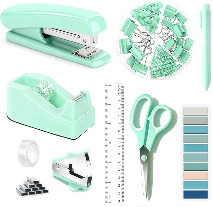 Dimonluce Green Office Supplies, Teal Desk Accessories Accessories by Dimonluce