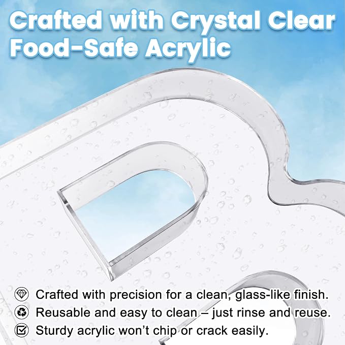 11" Clear Acrylic Letter & Number Charcuterie Tray-Reusable Fillable Alphabet - Image 5