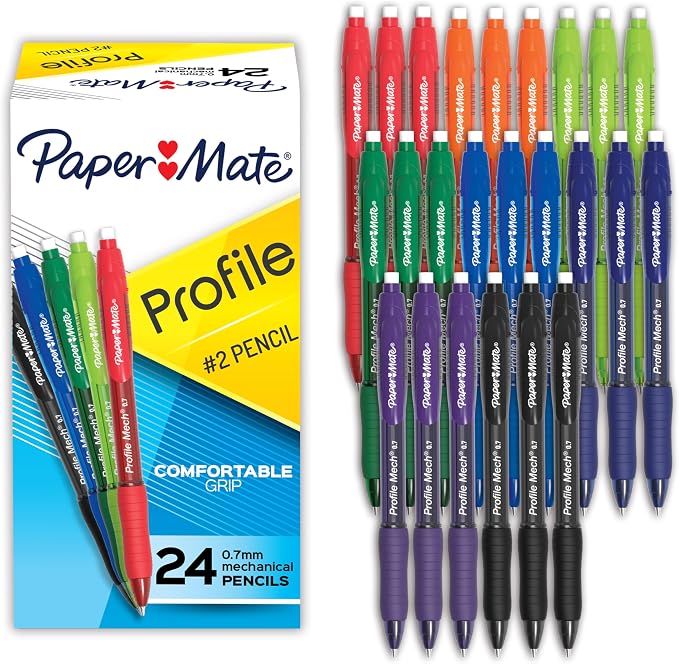 Paper Mate Profile Mechanical Pencils, 0.7 mm, HB #2 Lead, 8 Assorted Barrel by Unknown