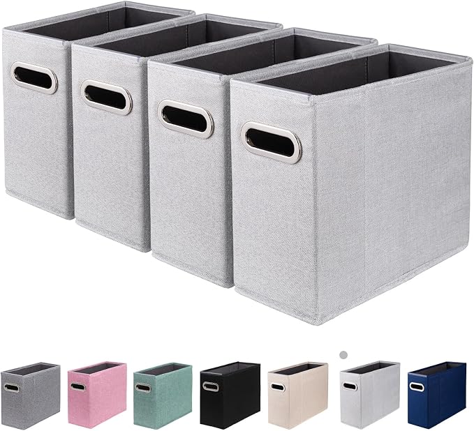 4 Packs Letter Size File Organizer, File Folders Organizer, Fabric Storage Box by ComfortKeeper