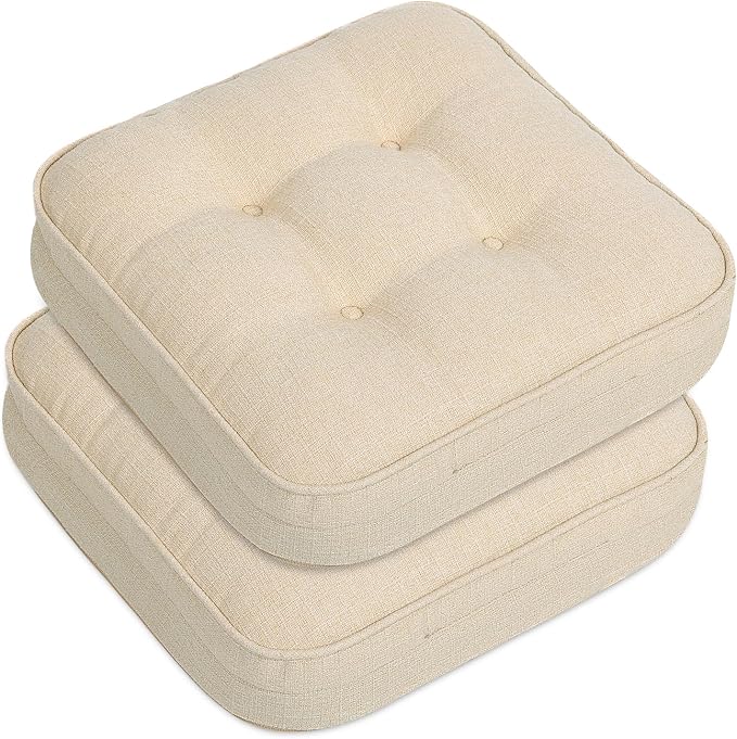 GOFORIT Chair Cushions Set of 2, Tufted Shredded Memory Foam Chair Pads by Unknown