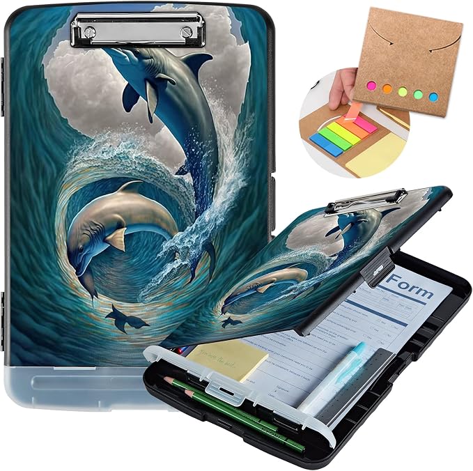 Clipboard with Storage, Heavy Duty Plastic Storage Clipboard with Low Profile - Image 2