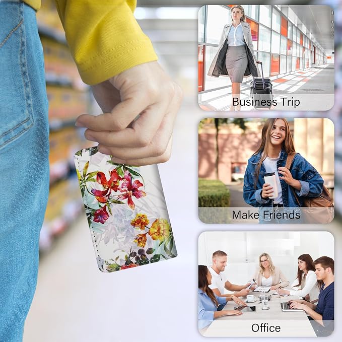 Business Card Holder，PU Leather Business Card Case Color Printing Pattern Card - Image 7