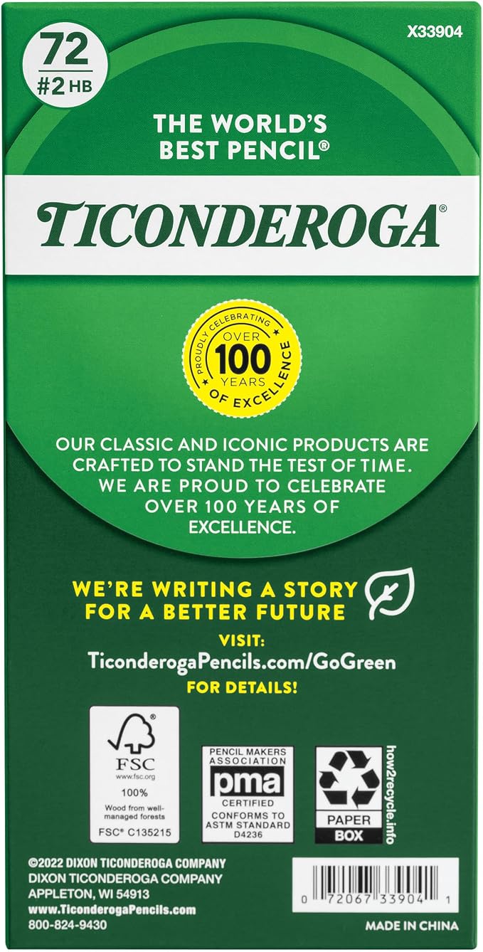 Ticonderoga Wood-Cased Pencils, Unsharpened, 2 HB Soft - Image 2