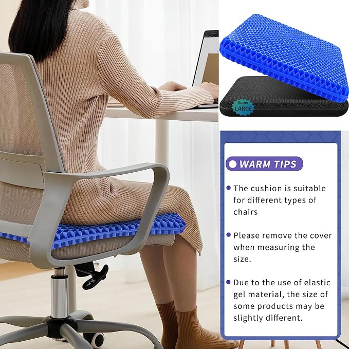 Gel Seat Cushion, Jumbo&Thick Gel Cushion Chair Pads - Image 4
