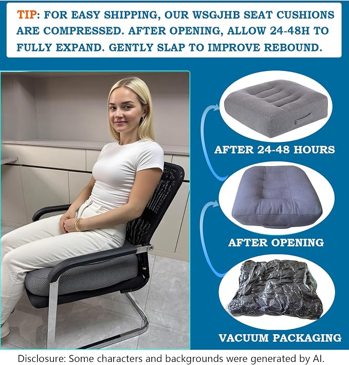 WSGJHB Office Chair Cushion Pillow Adult Car Booster Seat Cushions | Seat - Image 8