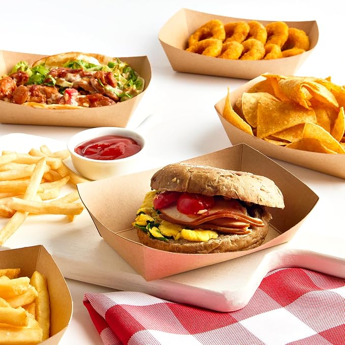 ZORRITA Paper Food Trays, 2 Lb, 200 Pack | Disposable, Take Out Basket Holders - Image 5
