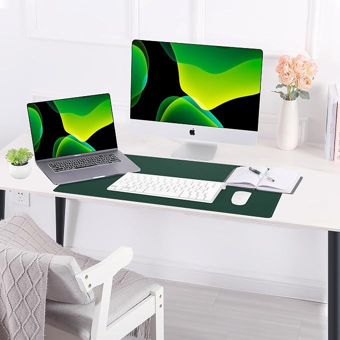 AFIING Cork Desk Mat, Dark Green, 23.6" x 13.7", Desk Pad Protector | - Image 8