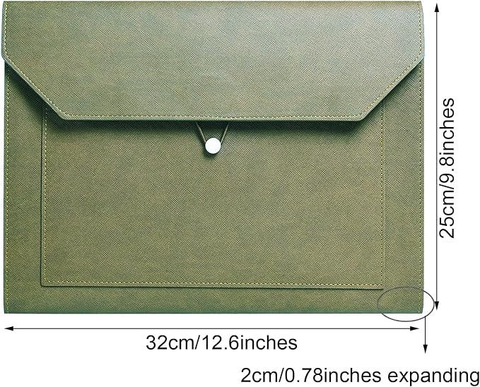 PU Leather A4 File Folder Document Holder 2 Pockets Portfolio Envelope Folder - Image 2
