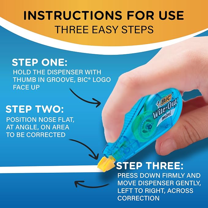 BIC Wite-Out Mini Correction Tape, No Dry Time, Long Lasting - Image 5