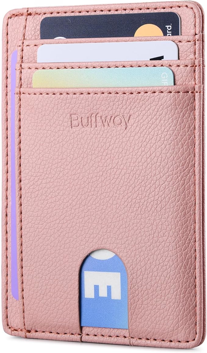Buffway Slim Minimalist Front Pocket RFID Blocking Leather Wallets by Buffway