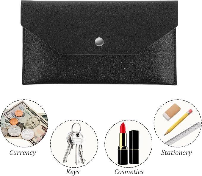 Piriuuo PU Leather Cash Envelope Wallet - Image 5