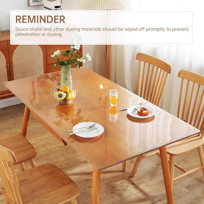 Warmstar Clear Table Protector, 2mm Thick, 46x72Inch Table Cover, Desk Mat - Image 4