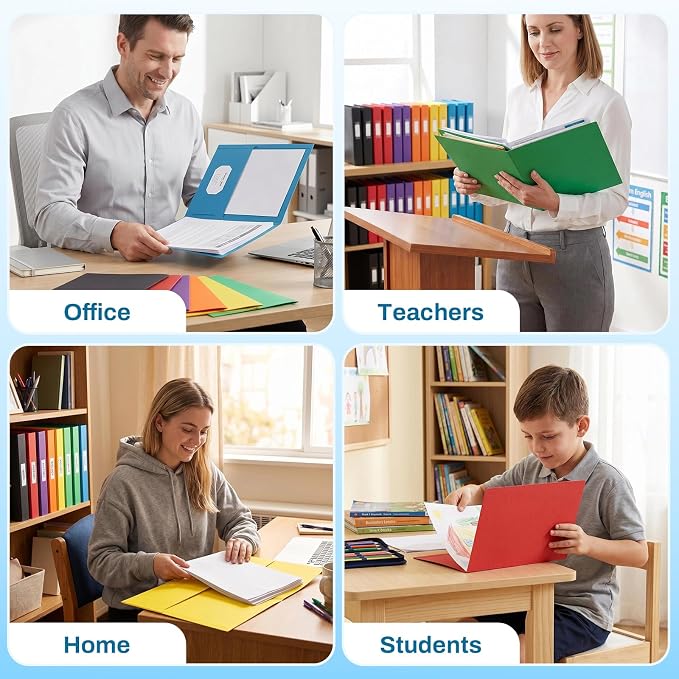 SUNEE Two Pocket Folders, 100 Pack File Folders - Image 5
