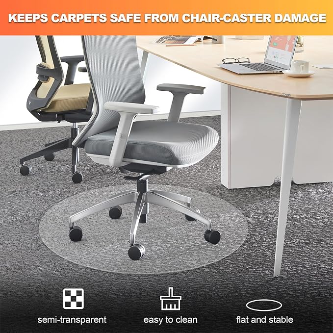Chair Mat for Carpet- Low Pile Carpet Protector for Office Gaming Computer Desk - Image 2