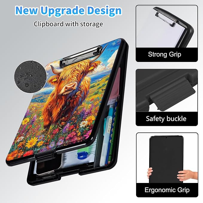 Clipboard with Storage, A4 High Capacity Clip Boards 14.4 x 9.6, Heavy Duty - Image 3