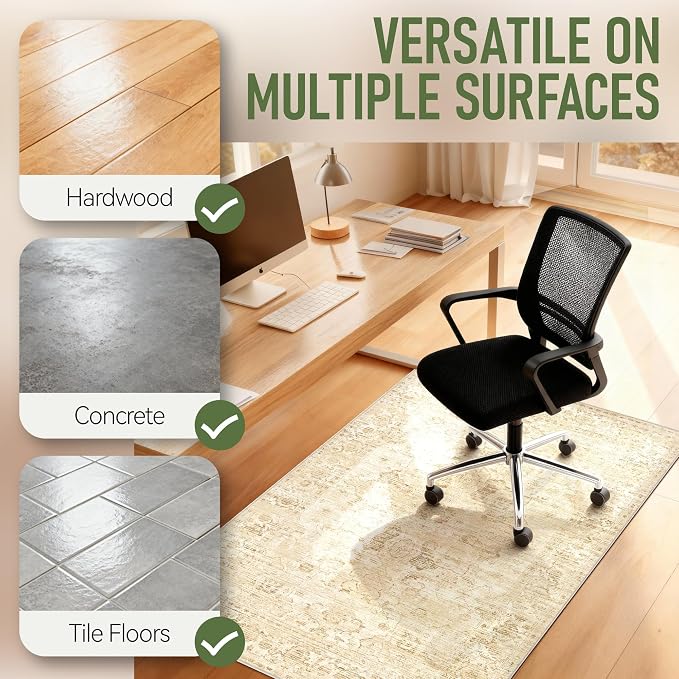 Office Chair Mat for Hardwood Floor, Non-Slip Under Desk Mat Rug for Rolling - Image 7