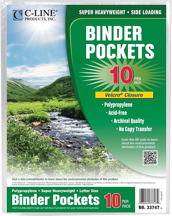 C-Line Biodegradable Acid-Free Poly Binder Pocket - Image 2