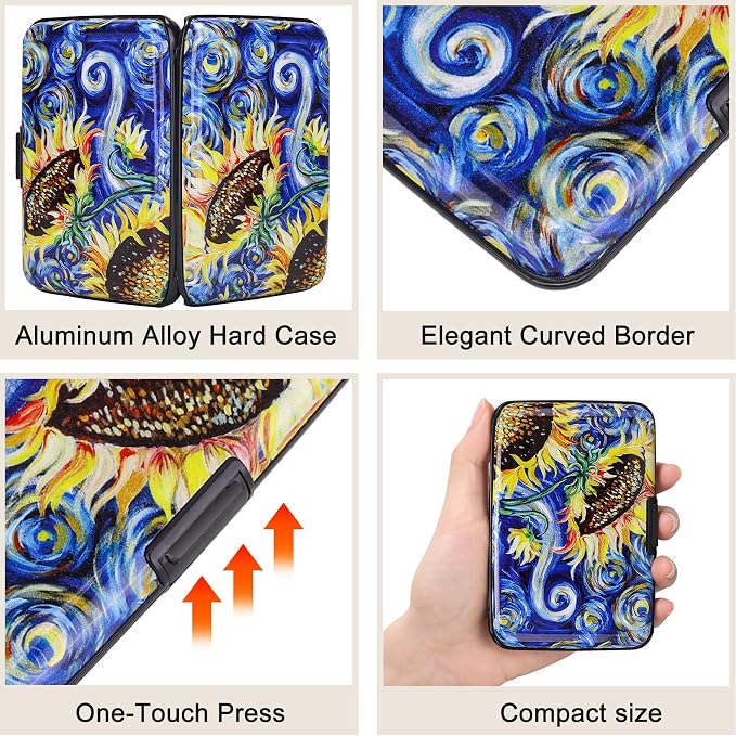 ELFISH Mini RFID Aluminum Wallet Credit Cards Holder Business Card Case Metal - Image 3