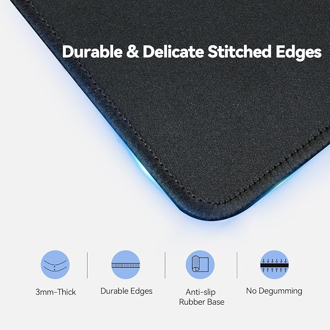 TECKNET 3 Pack Mouse Pad with Anti-fray Stitching, Waterproof Surface & - Image 2