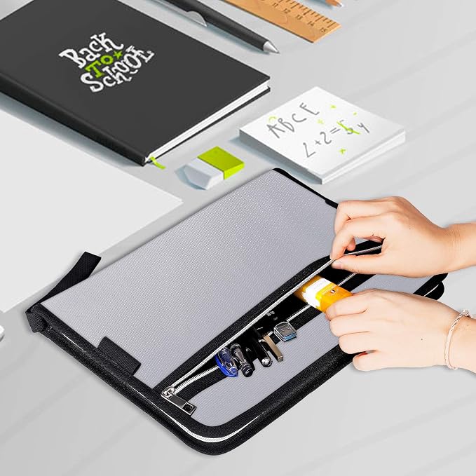 Fireproof Safe Waterproof Accordion File Bag Folder Expanding Filing Folder - Image 4