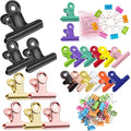120 PCS Metal Hinge Clips Colored Spring Clip, Large Bulldog Clips 3.5+3+2+1.5 by Unknown