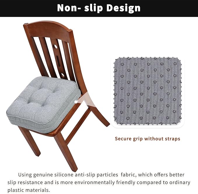 GOFORIT Chair Cushions Set of 2, Tufted Shredded Memory Foam Chair Pads - Image 3