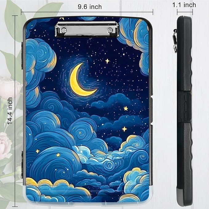 Moon Blue Clouds A4 Clipboard - Image 3