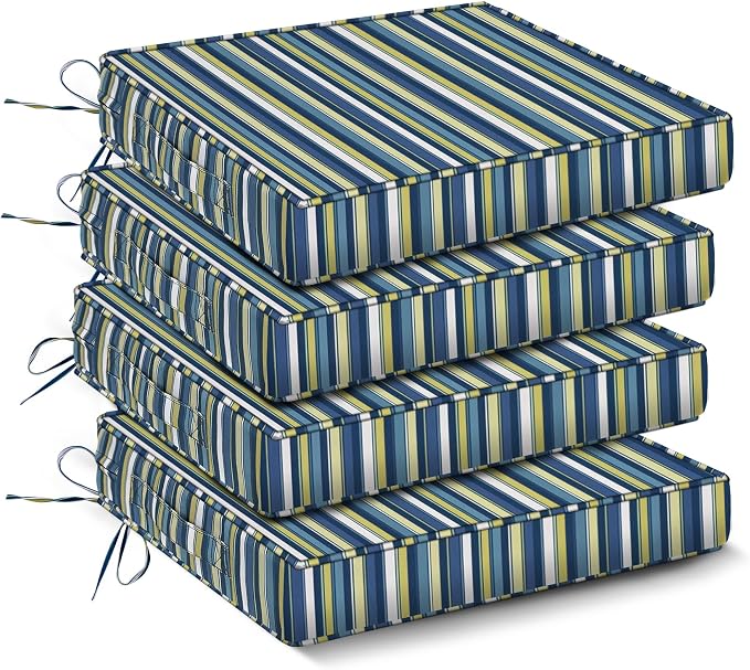 IPYNBAP Outdoor Chair Cushions Set of 4 -Waterproof Outdoor Seat Cushions by IPYNBAP