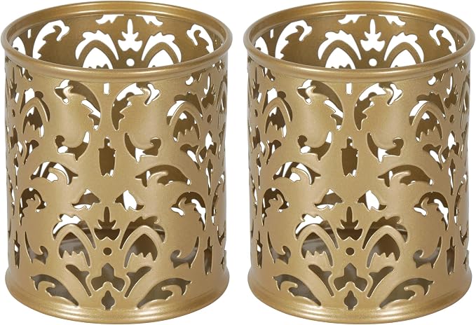 EasyPAG Gold Pen Holder for Desk, 2 Pack Round Pen Organizer, Brush Holder for by EasyPAG