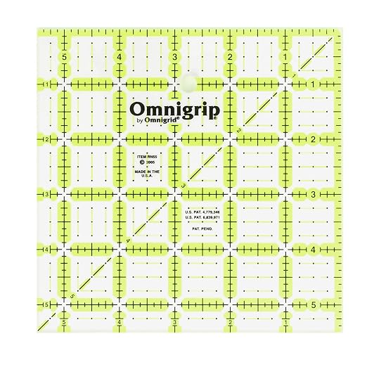Omnigrid 5-1/2-Inch by 5-1/2-Inch Non-Slip Quilter's Ruler by Omnigrid
