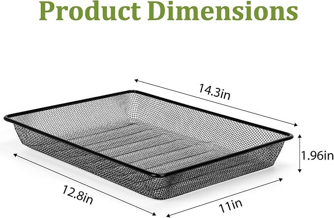Office Metal Mesh Basket for Desk, Single Paper Tray Organizer, Turn in Trays - Image 2