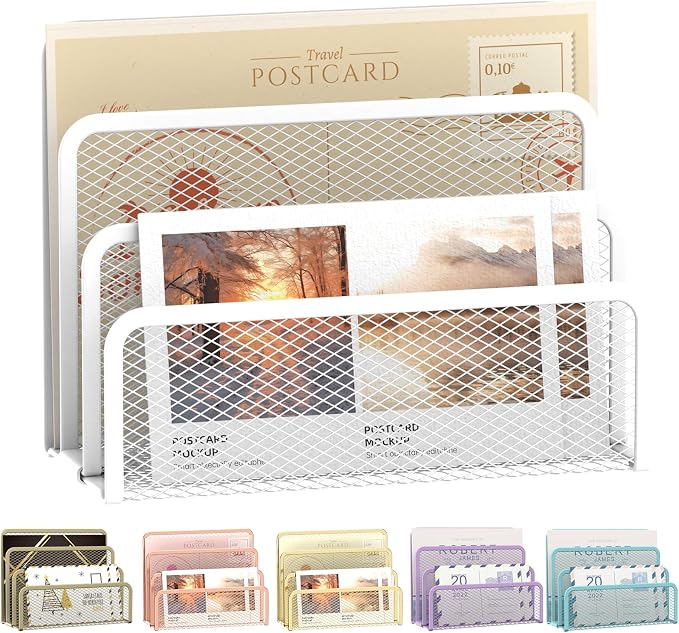 SUPEASY Mail Organizer for Desk, Mesh Metal Mail Holder Countertop by SUPEASY