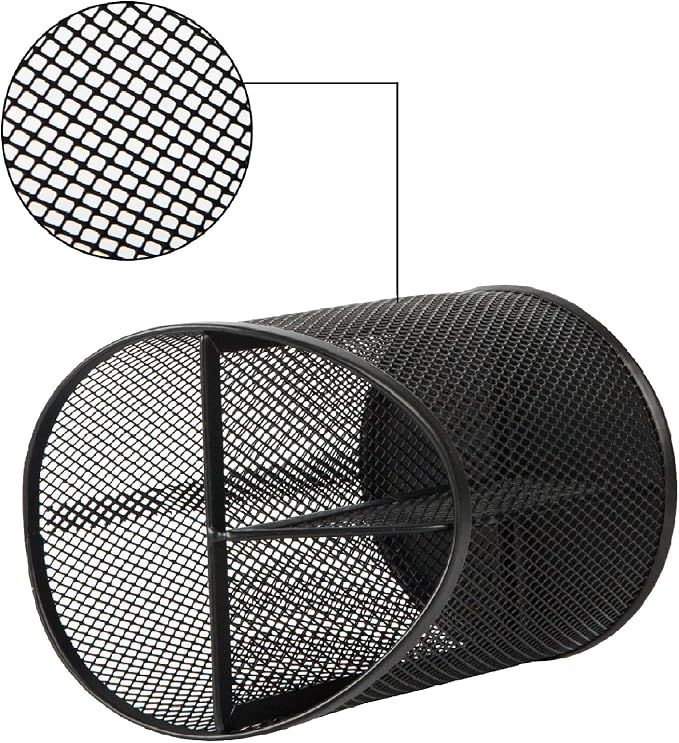 Delifox 2 Pack Pen Holder Mesh Round Pencil Holder Desktop Organizer 3 - Image 4