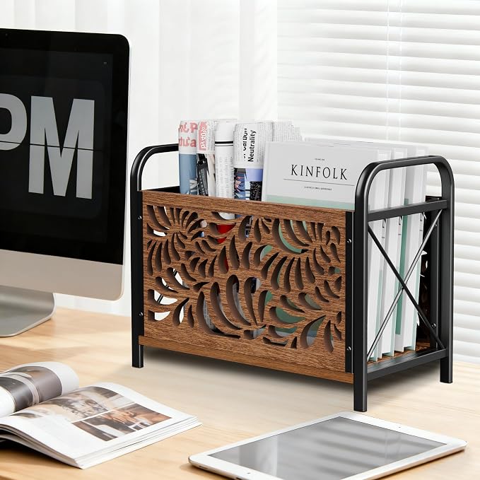 Magazine Holder, Magazine Rack Floor, Wood Magazine File Holder, Magazine - Image 2